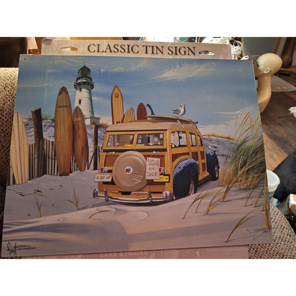 NEW Scott Westmoreland Surfin' USA Decorative Metal Tin Sign Made in USA 16 x 12 - Picture 3 of 6